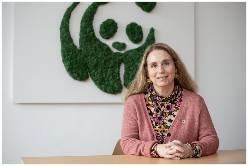 CEO of WWF Belgium Caroline Tsilikounas in the office